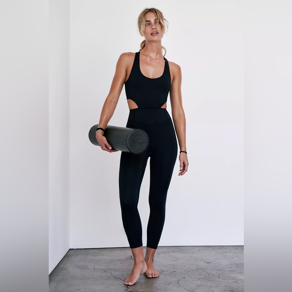 NWOT Free People Movement Back it Up Onesie In Black Size XS